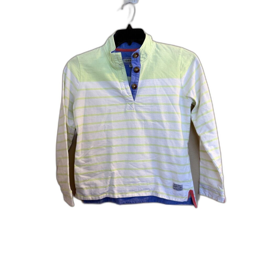 Orvis Striped Quarter-Button French Terry Pullover - Women's Small